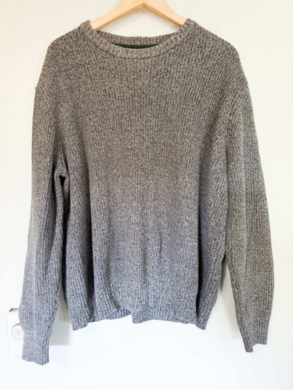Cozy Chunky Knit Heather Gray Sweater XXL | Oversized Crewneck | G.H. Bass & Co.